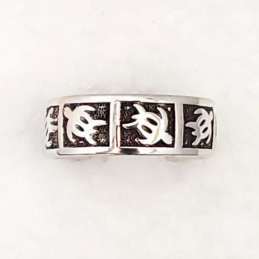 BEAUTIFUL HAWAIIAN HONU TURTLE BAND MADE FROM STERLING SILVER 925 RING SIZE 11